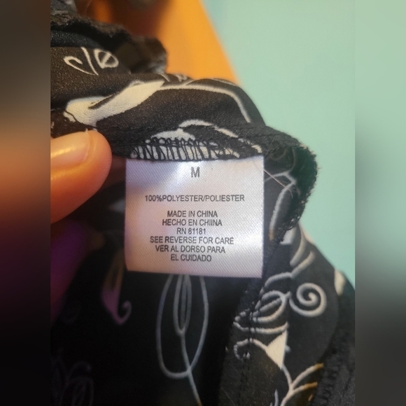 Agora Women's Black And White Flowy Boho Top Size Medium - Picture 8 of 14